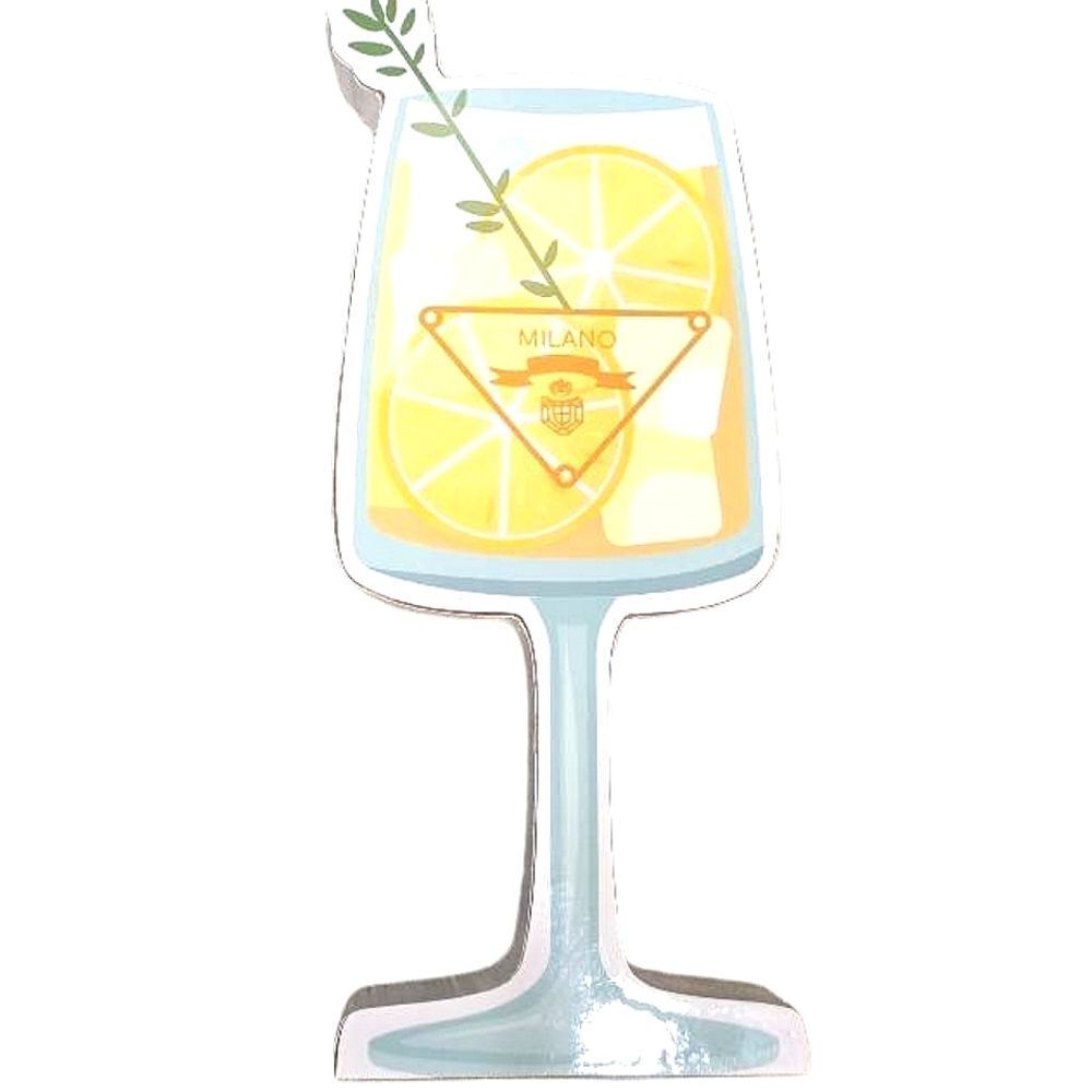 At Home Milano Lemonade Glass Wooden Decor